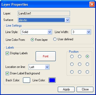 Polygon layer properties